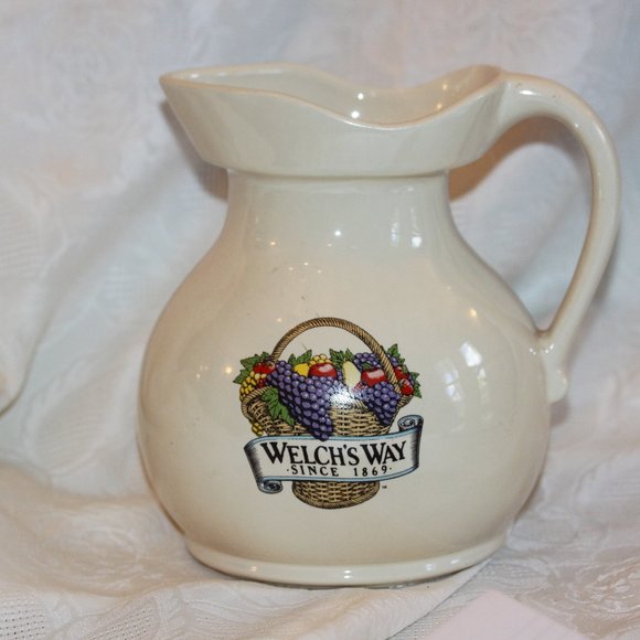 Vintage Welch's Way Pottery Pitcher Advertising - Picture 1 of 4